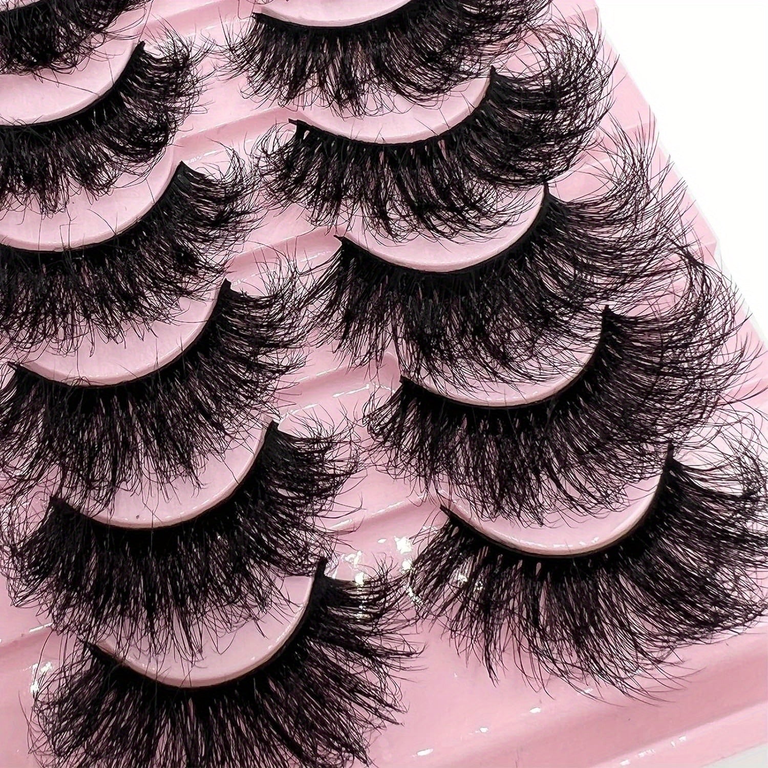 20mm Long Dramatic D Curl Faux Mink Lashes - Fluffy, Wispy, Cat Eye, 3D, Natural, Extra Thick, Cluster, Mixed Style False Eyelashes - Multiple Pairs, Reusable, Lightweight, Comfortable, Cruelty-Free, Easy to Apply